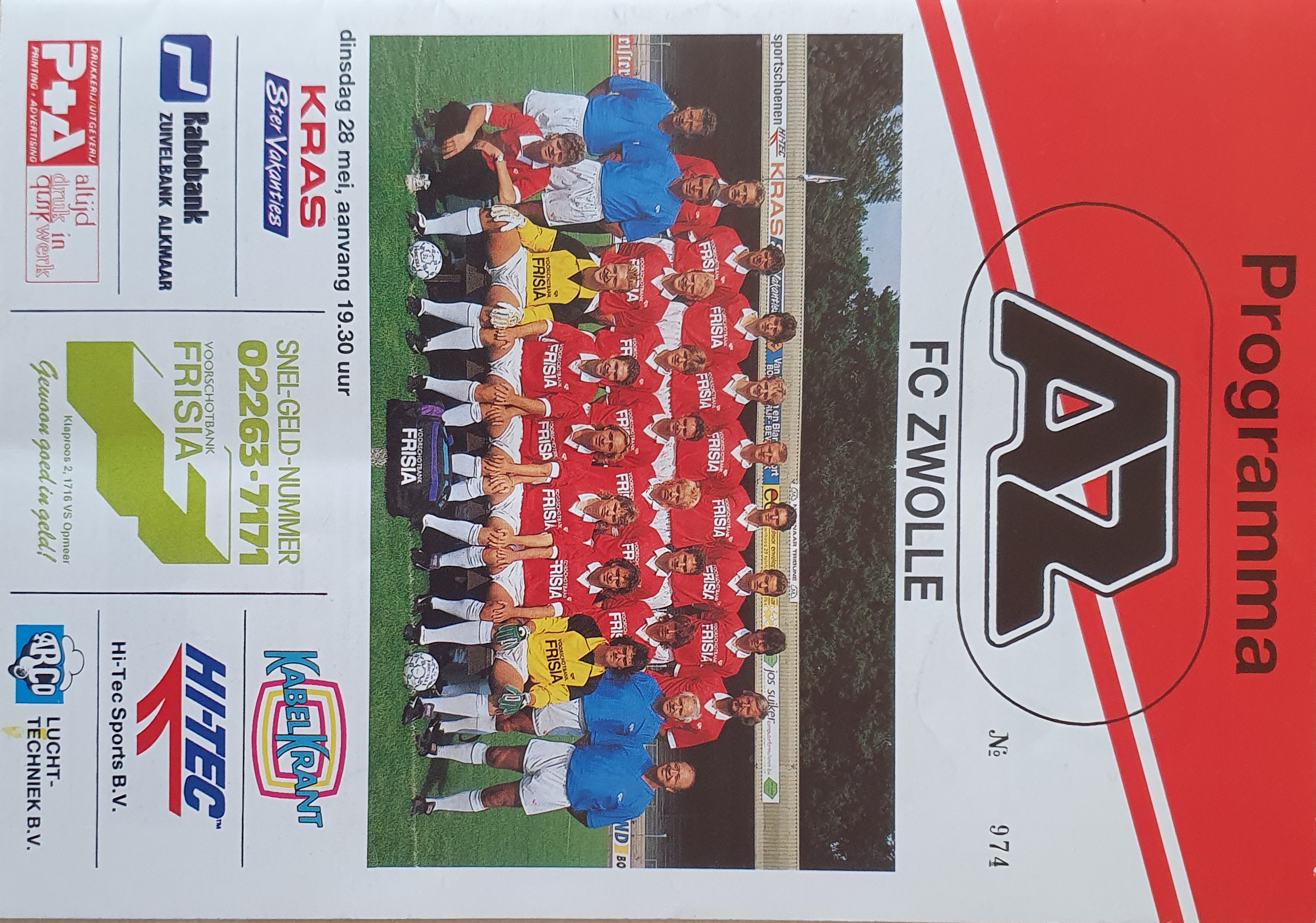 AZ Programma 28-mei-1991 FC Zwolle